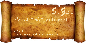 Sóvágó Zsigmond névjegykártya